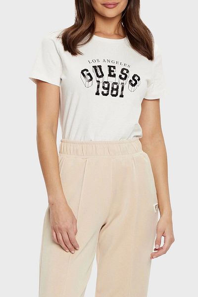 Guess MARTINA SS Т-shirt Дамска крема Т-shirt V5RI06I3Z14-G6K5