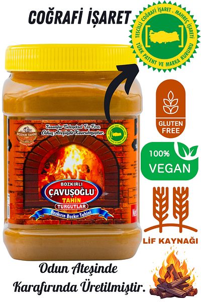 Bozkırlı Çavuşoğlu Wood Fire Double Roasted Tahini with Bran Introduction Set - 930g