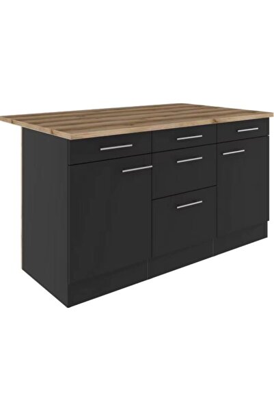 Tdesigno Aietes Mutfak Adası Alt Modül 150 cm Antrasit -Tezgah Dahil