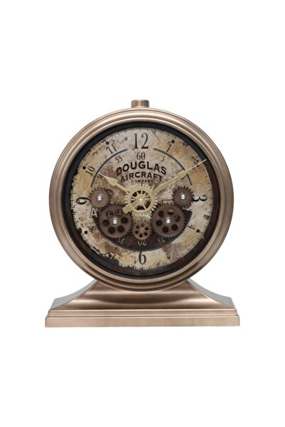 Efe Mark Premium Serisi Antik Eskitme Kadranlı Döner Çarklı 32x28 CM Ev ve Of...