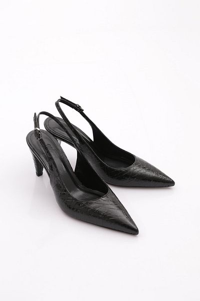 DGN Pantofi de damă cu toc triunghi negru 93921085