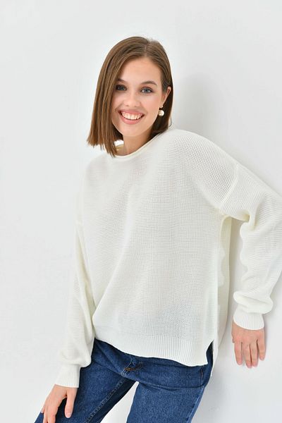 Park Karon Long Slit Crew Neck Seasonal Knitwear Sweater