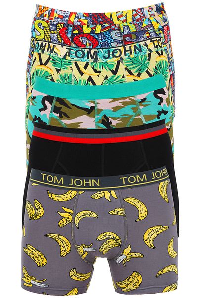 Tom John Ανδρικά Boxers Cotton Lycra - 5 Pack, Mix Colors MIXCOLOR
