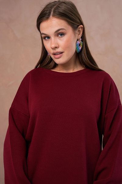 Park Karon Women's Crew Neck Sweater Skirt Double Set