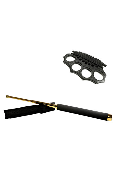 Depox IdeallStore sada teleskopických vycházkových holí 65 cm zlaté barvy a č...