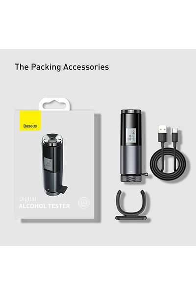 Baseus Black Led Display Automatic Alcohol Tester Professional Breath Alcohol Tester