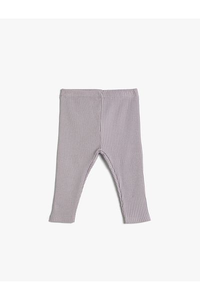 Koton Basic-Leggings aus gerippter, elastischer Taille aus Baumwolle
