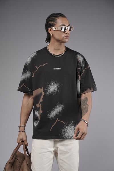 king brich Ανδρικό μπλουζάκι Oversize Mold Lightening Printed