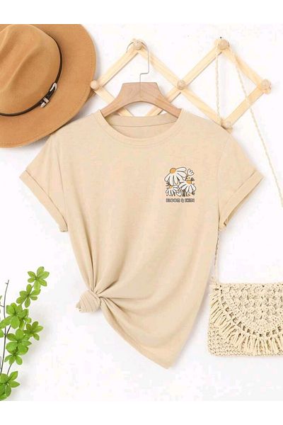 FAVORİST BLOOM SHINE εμπριμέ UNISEX SUMMER Βαμβακερό κοντομάνικο μπλουζάκι