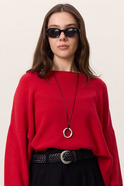 Manuka Braided Leather Buckle Belt Black