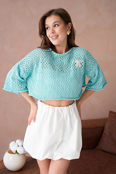 Park Karon Жіночий светр з ажурним коміром