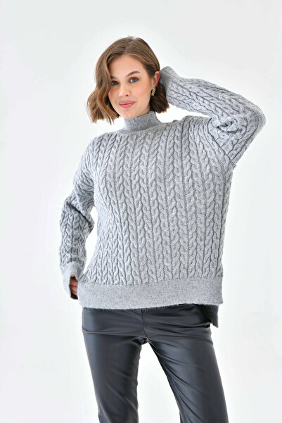 Park Karon Γυναικείο πλεκτό πουλόβερ Half Fisherman Slit Casual