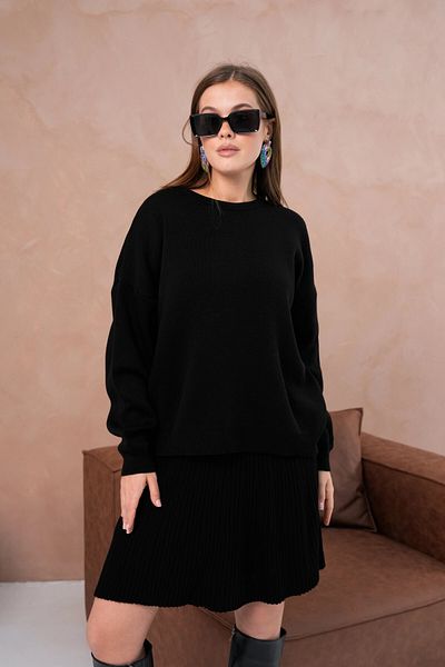 Park Karon Women's Crew Neck Sweater Skirt Double Set