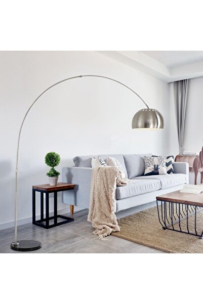 YENİCE AYDINLATMA 9907-1 DEVE BOYNU MERMER AYAKLI LAMBEDER SİLVER BÜYÜK