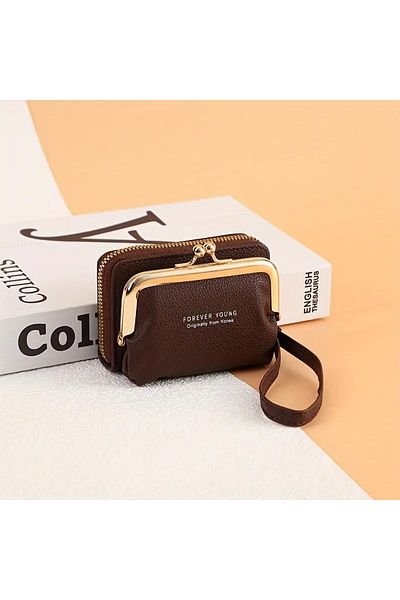 ELİŞİ MODA Daily Use Mini Women's Wallet - Wrist Strap, Zipper, Snap Gift Space Dimensions