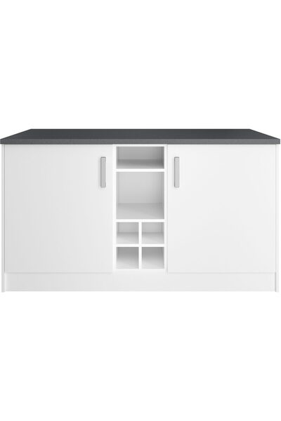 Tdesigno Helios Mutfak Alt Modül 2 Kapaklı -150 Cm Beyaz-tezgah Dahil
