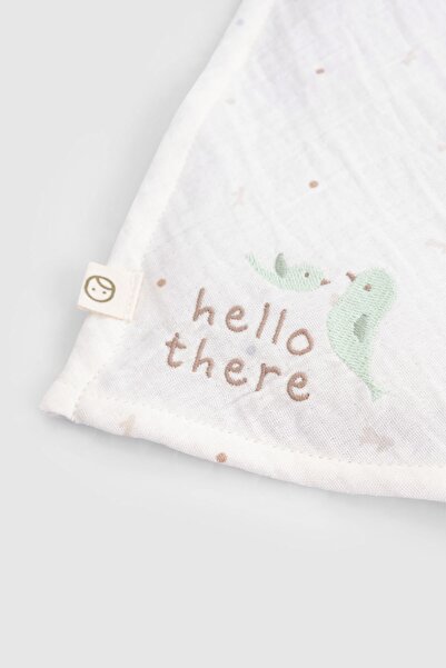 Little Gusto Organic Cotton Muslin Ecru Triangle Scarf