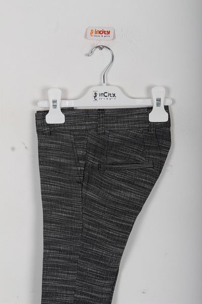 incity Boy's Gray Patterned Stylish Trousers