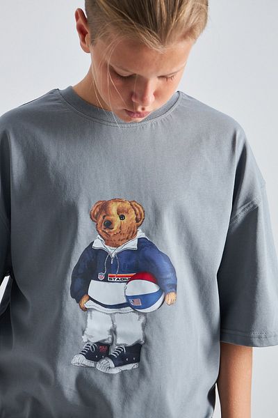 The Champ Clothing Teddy Bear Design Printed 100% Cotton Men's Oversize Kids T-Shirt