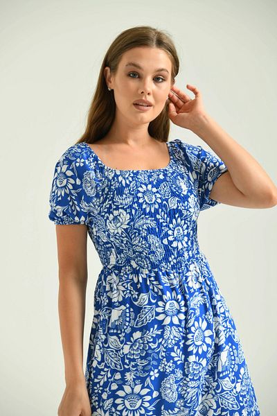 Park Karon Rochie colorată pentru femei Saks - Guler pătrat și design cu imprimeu