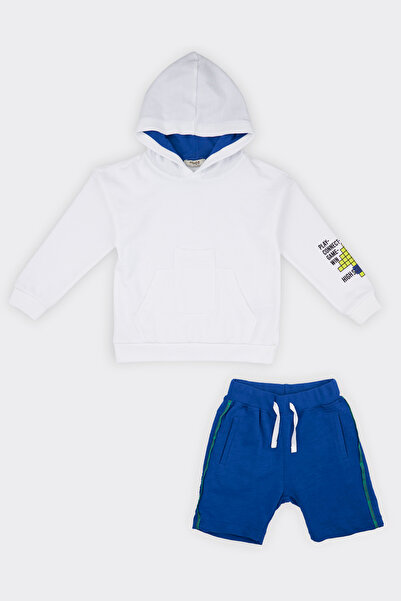 Panço Erkek Çocuk 2'li Beyaz Şortlu Takım