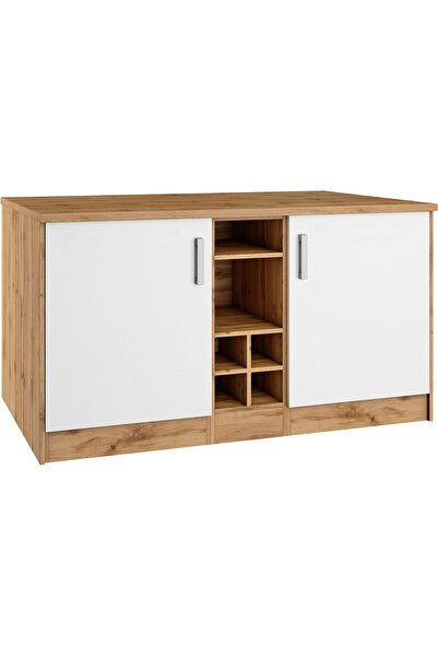 Tdesigno Helios Mutfak Alt Modül 2 Kapaklı -150 Cm Beyaz-Atlantikçam-tezgah D...