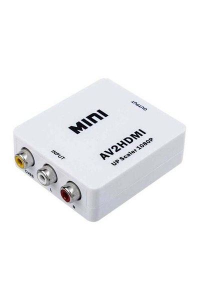 Generic Mini AV To HDMI Video Converter Adapter White