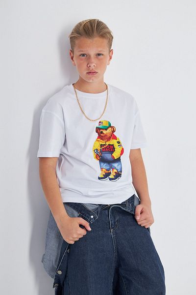 The Champ Clothing Детска тениска с щампа на плюшено мече, 100% памучен размер за момчета