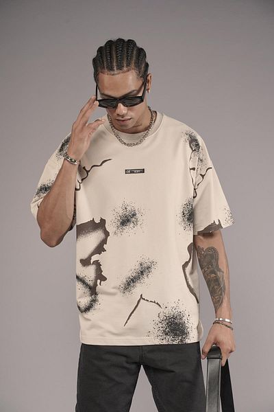 king brich Ανδρικό μπλουζάκι Oversize Mold Lightening Printed