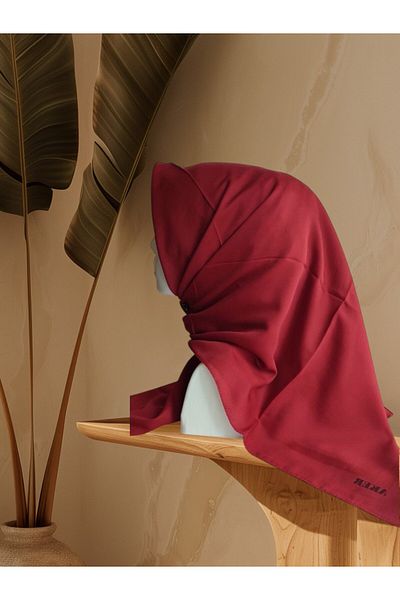 Aker Red Plain Cotton Scarf - 941 Model