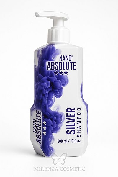 Nano Absolute شامبو فضي شامبو أرجواني مضاد للبرتقال البلاتيني للشعر الأشقر والرمادي 500 مل