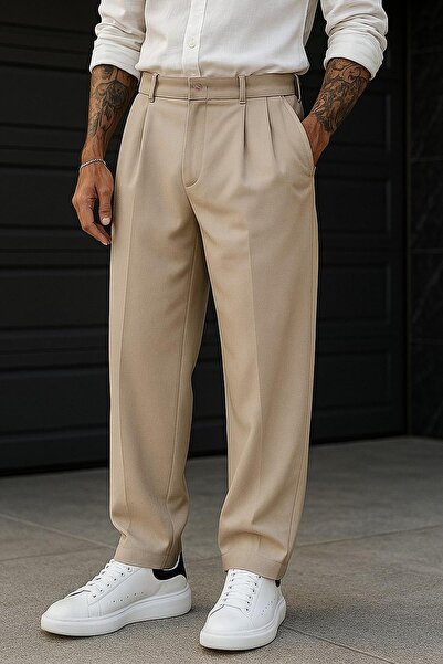 Delpino Pileli Klasik Baggy Pantolon