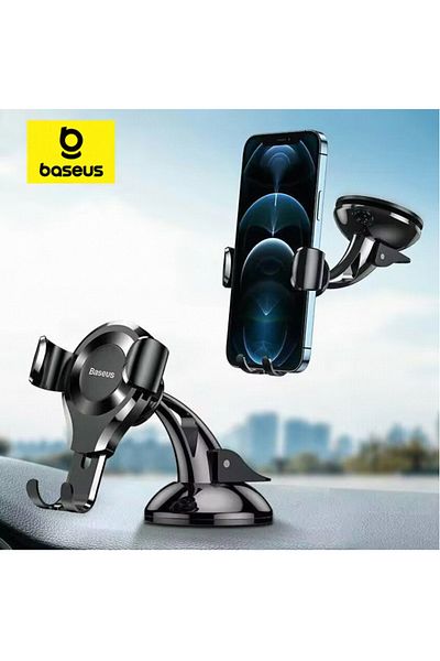Baseus Black Car Phone Holder For Iphone Auto Gravity Dashboard Sucker Car Cellphone
