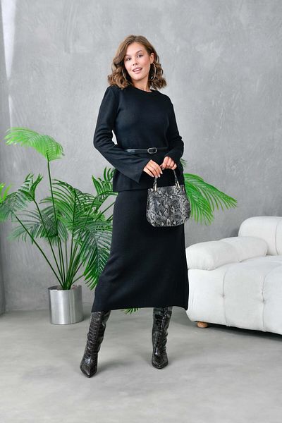 Park Karon Crew Neck Women's Knitwear Skirt and Sweater Set