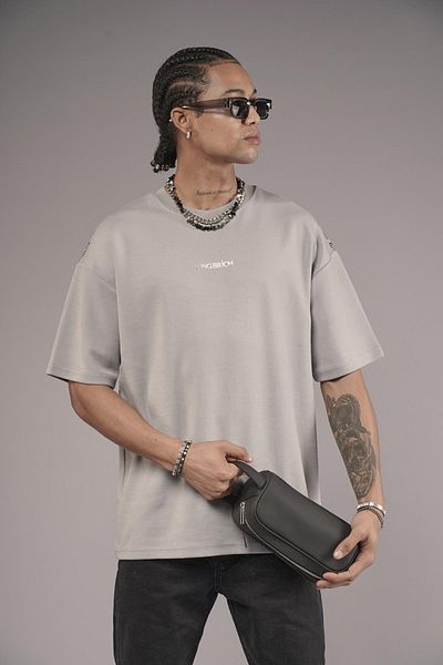 king brich Μπλουζάκι με έθνικ μοτίβο πίσω με στάμπα Oversize Fit