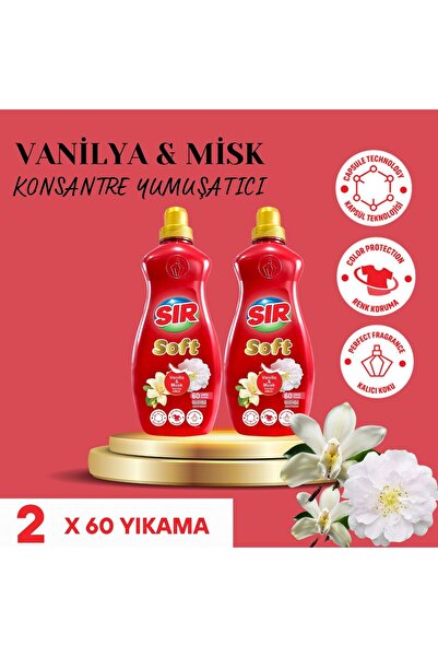 Sır Konsantre Çamaşır Yumuşatıcısı Vanilya & Misk 1440 ml 60 Yıkama 2 Adet
