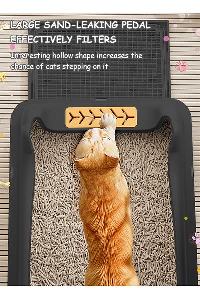 KidLe Stainless Steel Cat Litter Box Metal Cat Litter Box