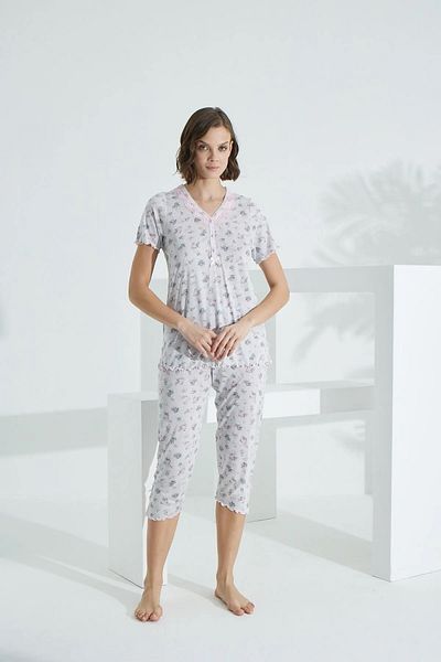 Etoile Etoile Angelique Bamboo Cotton Women Short Sleeve Capri Pajama Set