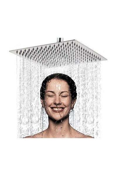 HALAMODO Pressure Rain Shower Head 100-Hold Silver 8inch
