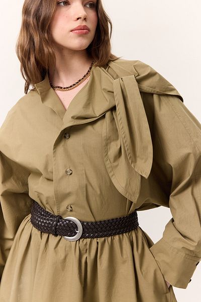 Manuka Brown Braided Leather Buckle Belt