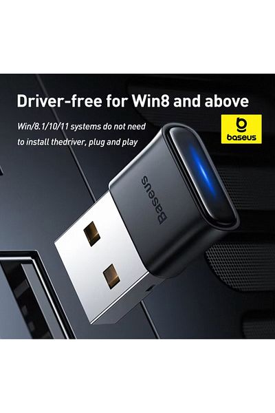 Baseus Black Usb Bluetooth Adapter Adaptador Bluetooth 5.3 For Pc Laptop Wireless Speaker