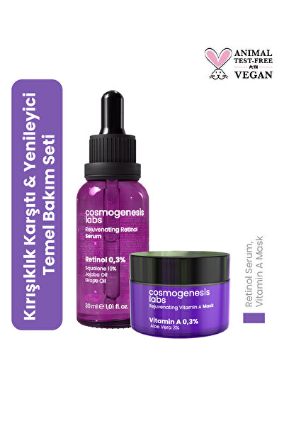 Cosmogenesis Labs Kırışıklık Karşıtı Ve Cilt Yenileyici Temel Cilt Bakım Seti Vegan