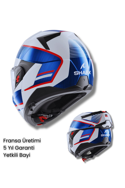 Shark Oxo Sıkter Çenesi Tam Açılır Motosiklet Kaskı - Mavi