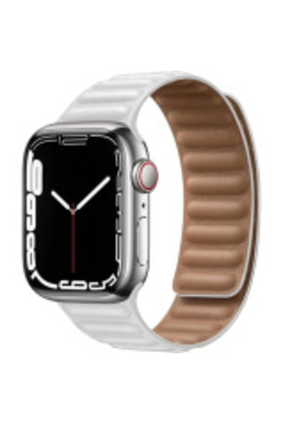 Generic Leather Magnetic Loop Strap Compatible with Apple Watch Series 10/Ultra 2/9/8/7/6/SE