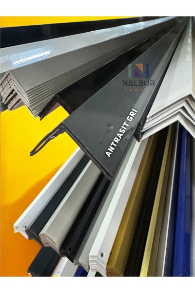 Nalbur Bakkal Alüminyum L Köşe Profil 2cm x 2cm Antrasit 100cm Gri Profil Çıtası