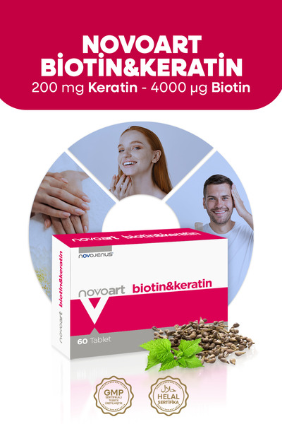 NOVOART Biotin & Keratin Zengin Içerikli Saç Ve Tırnak Vitamini 60 Tablet Nov...