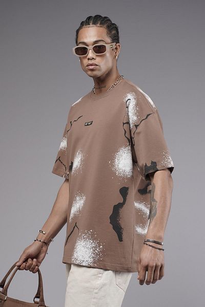 king brich Ανδρικό μπλουζάκι Oversize Mold Lightening Printed