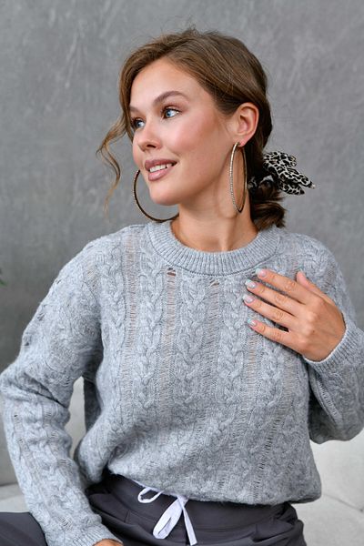 Park Karon Pulover de damă cu gât de bicicletă din tricot de păr
