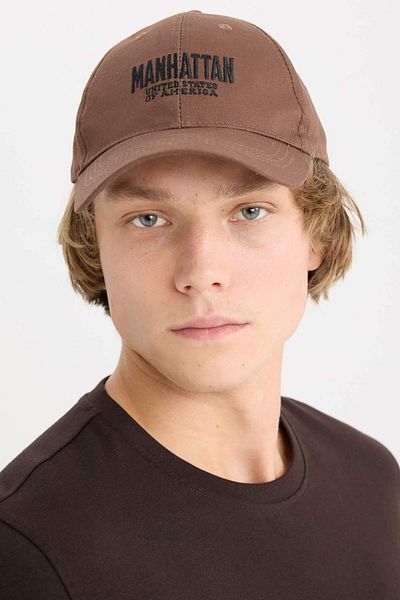 DeFacto Men's Label Printed Woven Baseball Basketball Cap D7820Ax25Sm