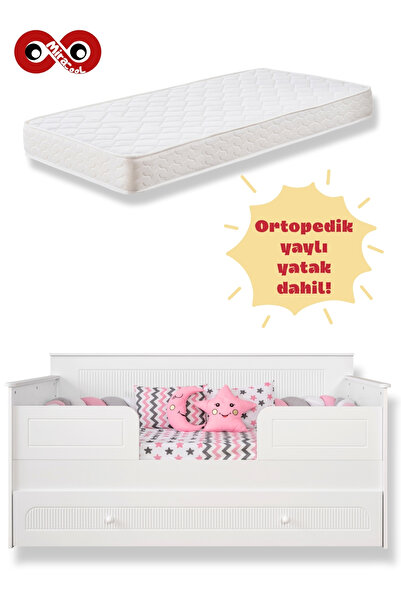 miracool Mira Beyaz Yavrulu Sedir Karyola / Ücretsiz Kurulum / Ortopedik Yaylı Yatak Dahil